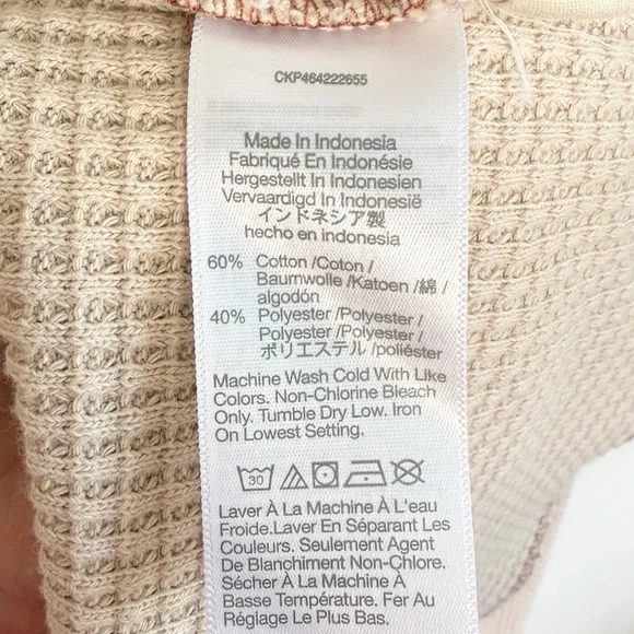 MADEWELL Waffle Split-Neck Crop Tee in Antique Cream Size XXL - Picture 5 of 8